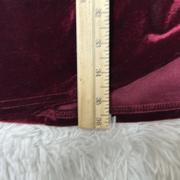 Elainone Off Shoulder Wrap V Neck Velvet Bodycon Dress Ruched Long Puff Sleeve - Picture 10 of 11